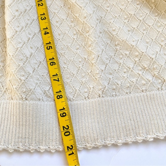 Doen Alpaca and silk mock neck lightweight cream sweater top - Picture 13 of 14